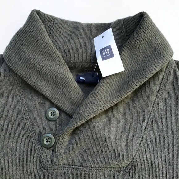 Gap Kids Shawl Neck Knit Pullover XXL 14-16 Long Sleeve Kangaroo Pocket Collar - Picture 5 of 8